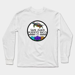 San Juan Puerto Rico Beach Sea Turtle Long Sleeve T-Shirt